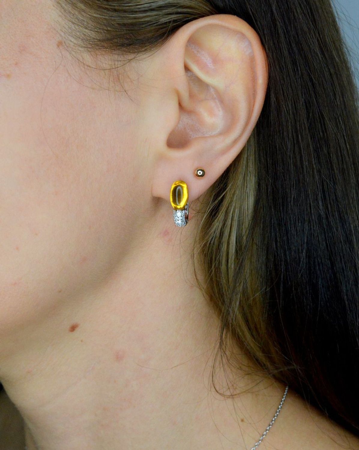 Kolczyki damskie srebrne 925 z kamieniem w kolorze bursztynu Nomination Myradiance 241504 040.png